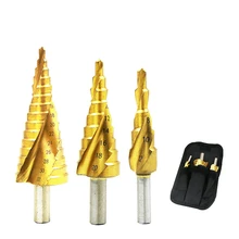 3pcs HSS Titanium Drill Bit 4-12 4-20 4-32 Drilling Power Tools Metal High Speed Steel Wood Hole Cutter Cone Drill 
3pcs HSS Titanium Drill Bit 4-12 4-20 4-32 Drilling Power Tools Metal High Speed Steel Wood Hole Cutter Cone Drill
