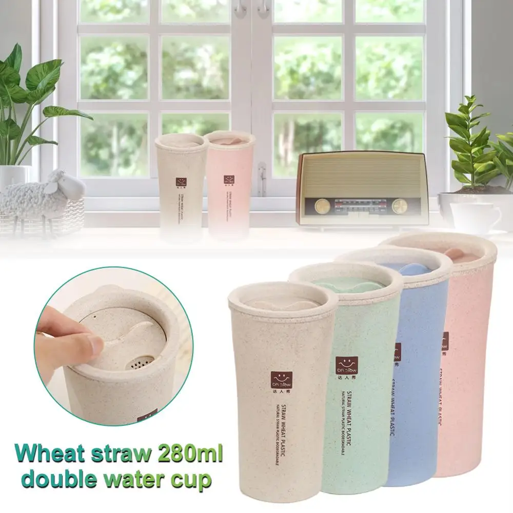 New 280ML Eco-friendly Unbreakable Reusable Drinking Cup Two-layer Insulation Wheat Fiber Straw Coffee Cup Travel Mug Leak-proof
New 280ML Eco-friendly Unbreakable Reusable Drinking Cup Two-layer Insulation Wheat Fiber Straw Coffee Cup Travel Mug Leak-proof