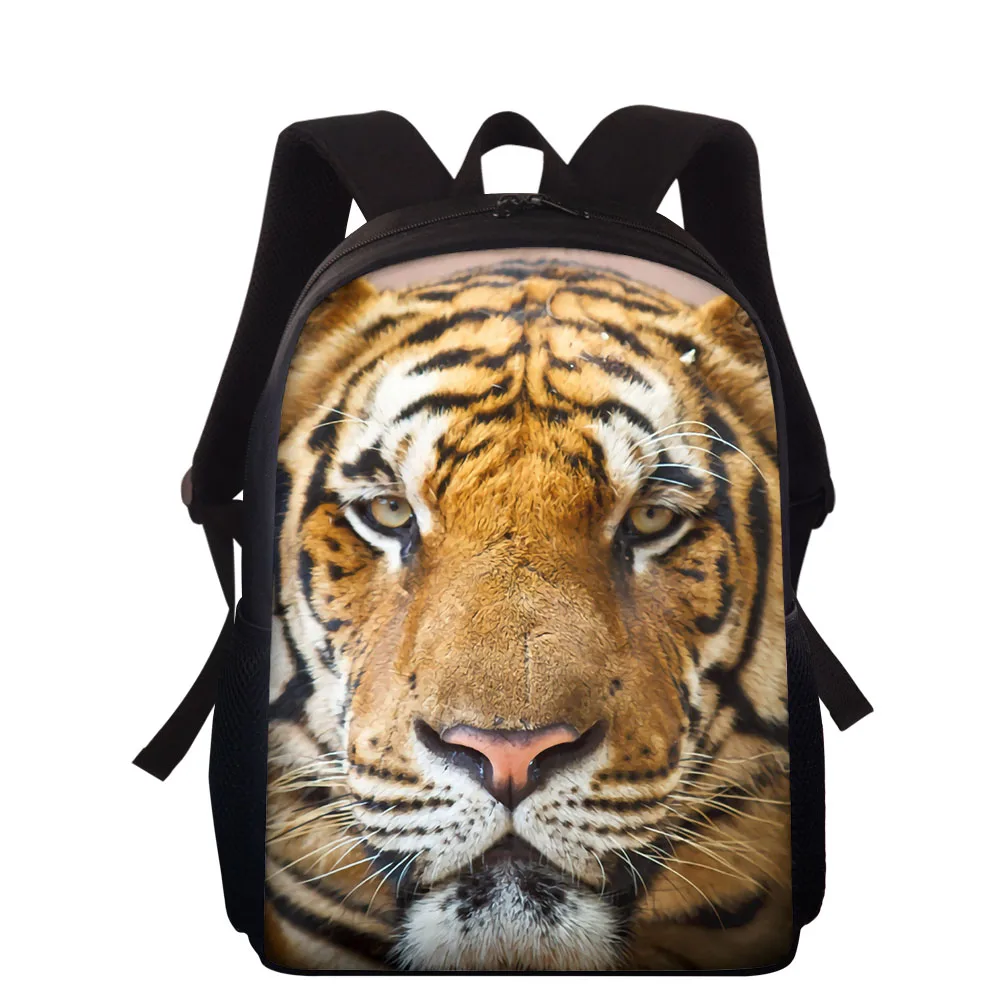 Фото Cool Tiger Head Print Kids Backpack For Boys Girls School Bags Unique Bagpack Children Book Bag Custom Mochilas Escolares | Багаж и сумки