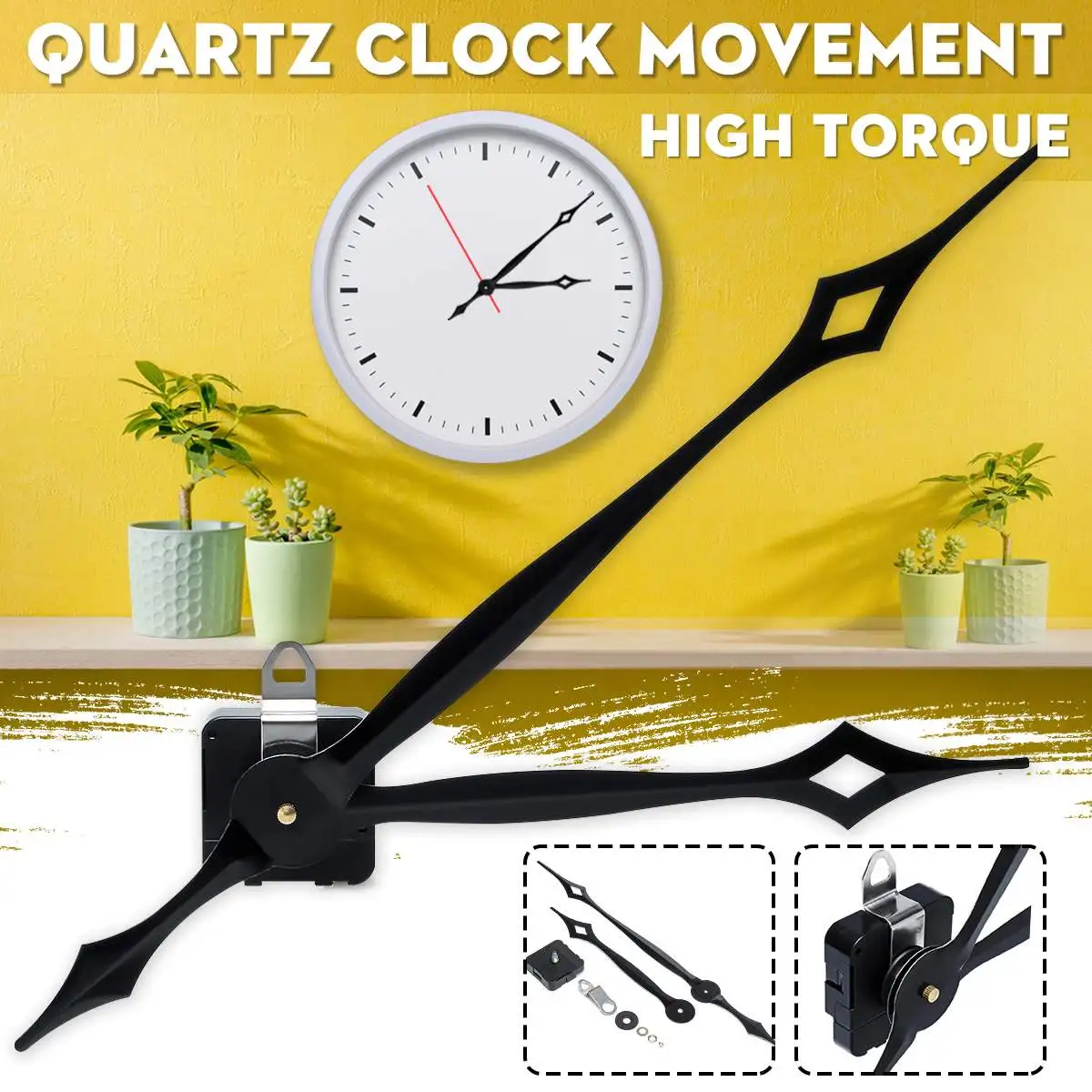 DIY High Torque Quartz Controlled Clock Movement Motor Mechanism Kit 316MM Hour Minute Hands Fitting Clock Parts
DIY High Torque Quartz Controlled Clock Movement Motor Mechanism Kit 316MM Hour Minute Hands Fitting Clock Parts