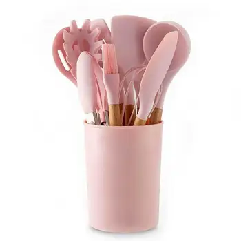 Silicone Cooking Utensils Set Non-Stick Spatula Shovel Wooden Handle Cooking Tools Set With Storage Box Kitchen Tools For Home
Silicone Cooking Utensils Set Non-Stick Spatula Shovel Wooden Handle Cooking Tools Set With Storage Box Kitchen Tools For Home