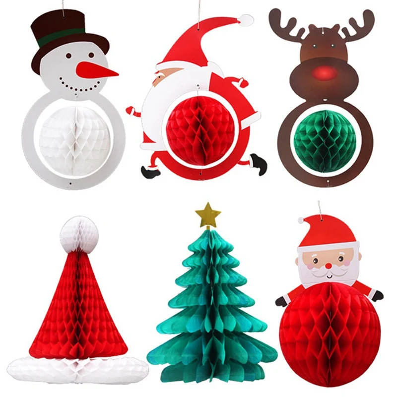 Christmas Tree Santa Hat Snowman Paper Hanging Lantern Garland Honeycomb Ball for Christmas Ornaments Xmas Home Party Decoration
Christmas Tree Santa Hat Snowman Paper Hanging Lantern Garland Honeycomb Ball for Christmas Ornaments Xmas Home Party Decoration