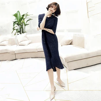 Prom Dresses Black Shining Sequin O-Neck Formal Dresses Tea-Length Mermaid Elegant Prom Gowns Robe De Soiree For Girls 2020 K149
Prom Dresses Black Shining Sequin O-Neck Formal Dresses Tea-Length Mermaid Elegant Prom Gowns Robe De Soiree For Girls 2020 K149