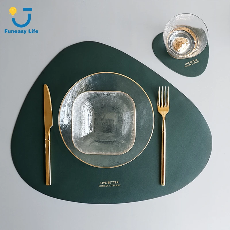 Tableware Pad Placemat Table Mat PU Leather Heat Insulation Non-Slip Waterproof Dining Disc Bowl Cup Coaster Kitchen Accessorie
Tableware Pad Placemat Table Mat PU Leather Heat Insulation Non-Slip Waterproof Dining Disc Bowl Cup Coaster Kitchen Accessorie
