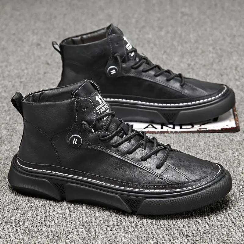 2021 Winter New Men's High Top Men's Shoes Black Shoes Boots Work Clothes Pure Black Tide Boots Men British Style Boots Men 
2021 Winter New Men's High Top Men's Shoes Black Shoes Boots Work Clothes Pure Black Tide Boots Men British Style Boots Men