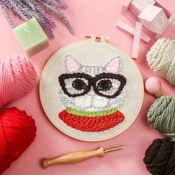 Cartoon Animal DIY Punch Needle Flower Embroidery Kit with Hoop Cross Stitch Set for Beginner Handmade Craft Painting Home Decor
Cartoon Animal DIY Punch Needle Flower Embroidery Kit with Hoop Cross Stitch Set for Beginner Handmade Craft Painting Home Decor