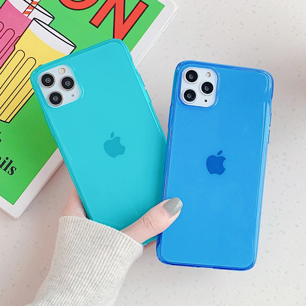LOVECOM Neon Fluorescent Solid Color Phone Case For iPhone 11 Pro Max XR X XS Max 7 8 Plus Case Soft IMD Clear Phone Back Cover 16 H71b7e55f492a48cfbc737596dc9cc6e4l