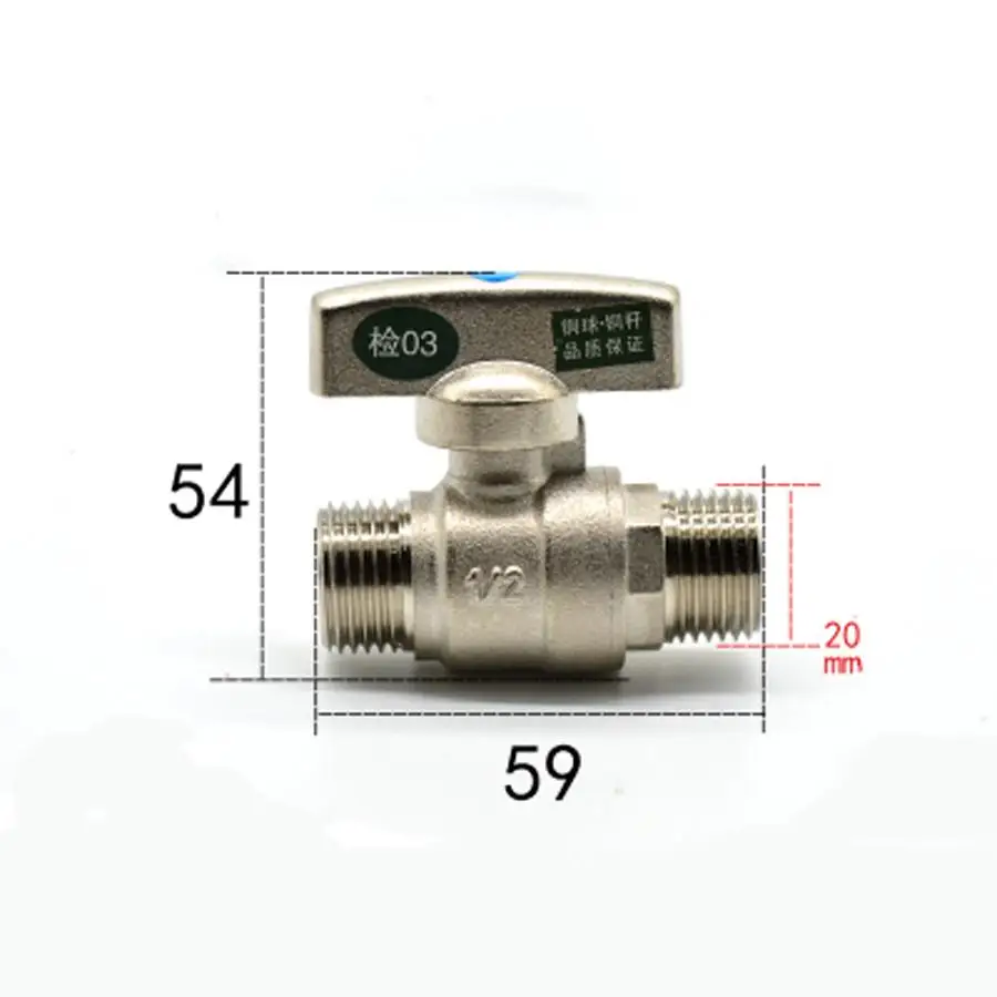 Фото DN15 G 1/2 &quotBSP Male латунный шаровой клапан порт для воды газа масла размер 16 мм с