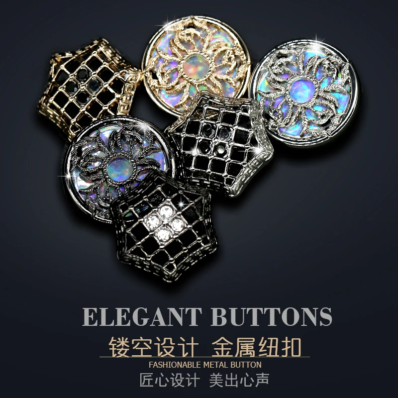 3pcs 18mm 25mm Rhinestone Hollow Metal Buttons for Clothing Women Fashion Coat Decorative Button Cover Fancy needlework
3pcs 18mm 25mm Rhinestone Hollow Metal Buttons for Clothing Women Fashion Coat Decorative Button Cover Fancy needlework