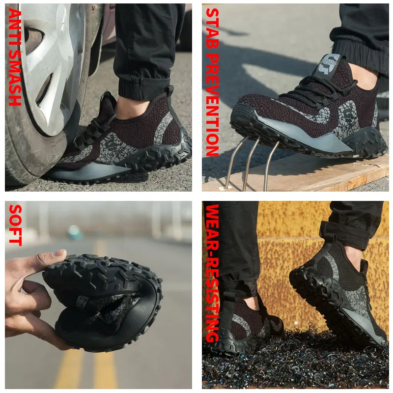 Новые защитные ботинки для выставок Мужские дышащие рабочие с защитой от ударов