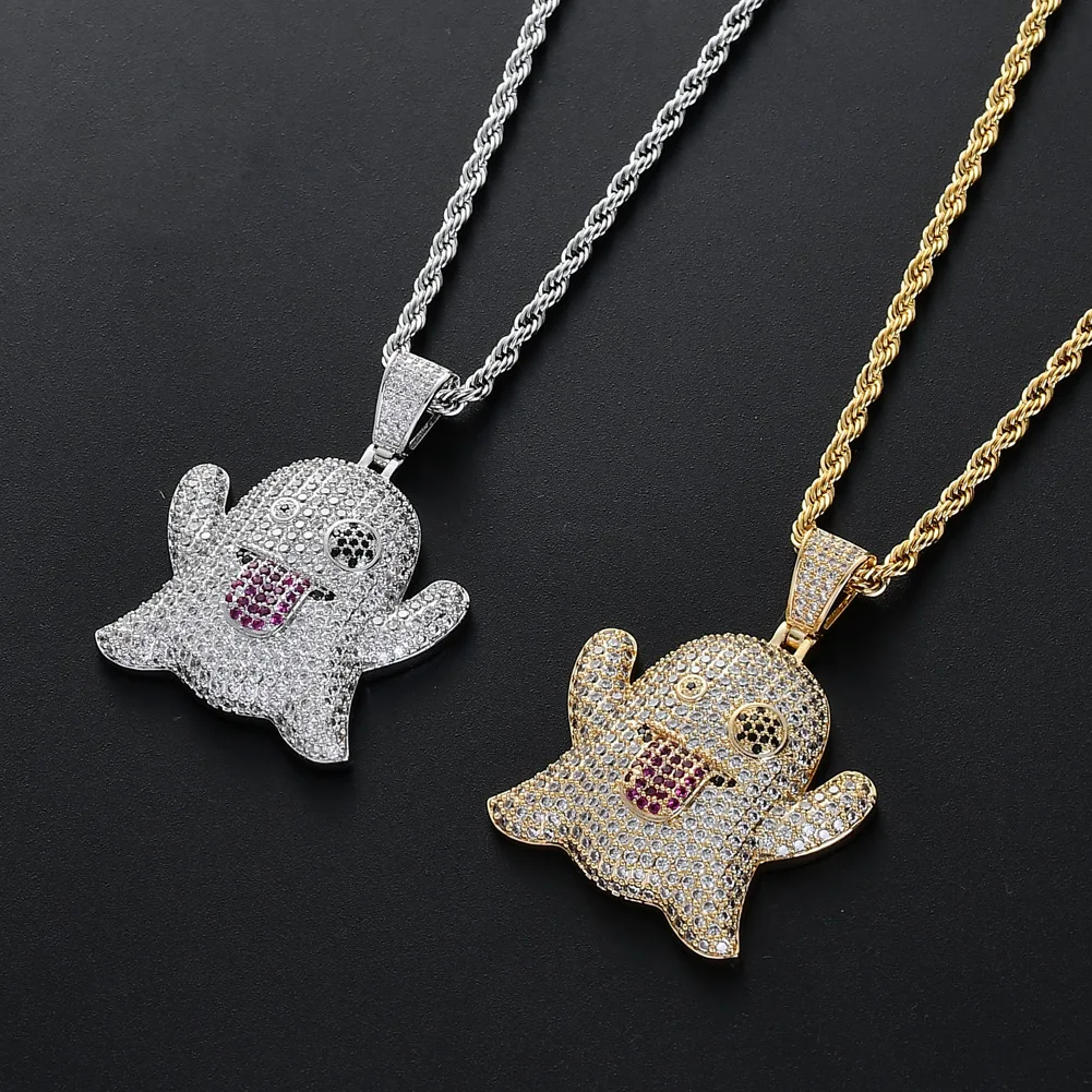 Ghost Strange Pendant & Necklace 18k Gold Plated Lab Diamond Iced Out Chain Bling Fashion Hip Hop Jewelry
Ghost Strange Pendant & Necklace 18k Gold Plated Lab Diamond Iced Out Chain Bling Fashion Hip Hop Jewelry