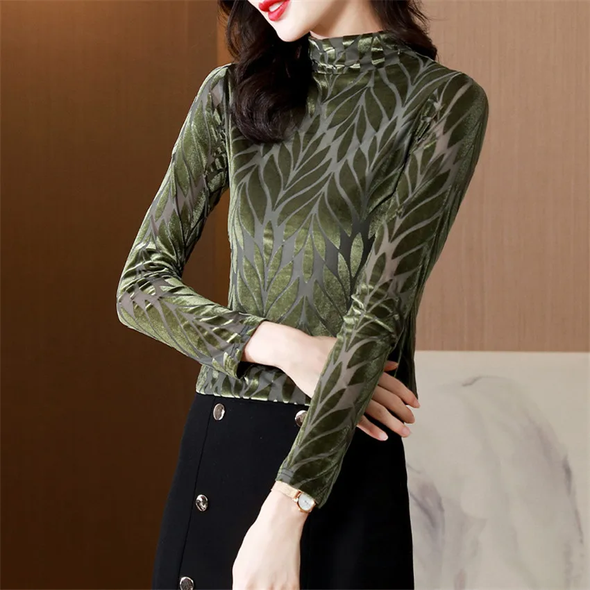 2021 Autumn Winter High Neck Velvet Blouse Tops Long Sleeve Thick Undershirt Pullover Women Vintage Blusas Mujer De Moda 2021
2021 Autumn Winter High Neck Velvet Blouse Tops Long Sleeve Thick Undershirt Pullover Women Vintage Blusas Mujer De Moda 2021