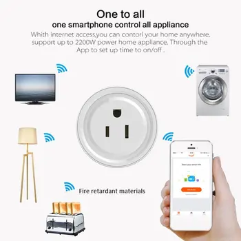US Plug WiFi Smart Socket Power Plug Outlet Remote Control Energy Monitor Works with Amazmart Home Compatible with Alexa/Google
US Plug WiFi Smart Socket Power Plug Outlet Remote Control Energy Monitor Works with Amazmart Home Compatible with Alexa/Google