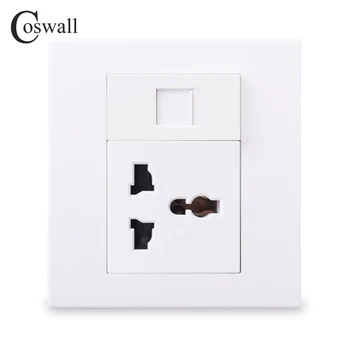 Coswall PC Panel Universal 3 Pin Wall Socket + 1 Gang CAT6 RJ45 Internet Computer Data Connector White Color Modular 86*86mm
Coswall PC Panel Universal 3 Pin Wall Socket + 1 Gang CAT6 RJ45 Internet Computer Data Connector White Color Modular 86*86mm