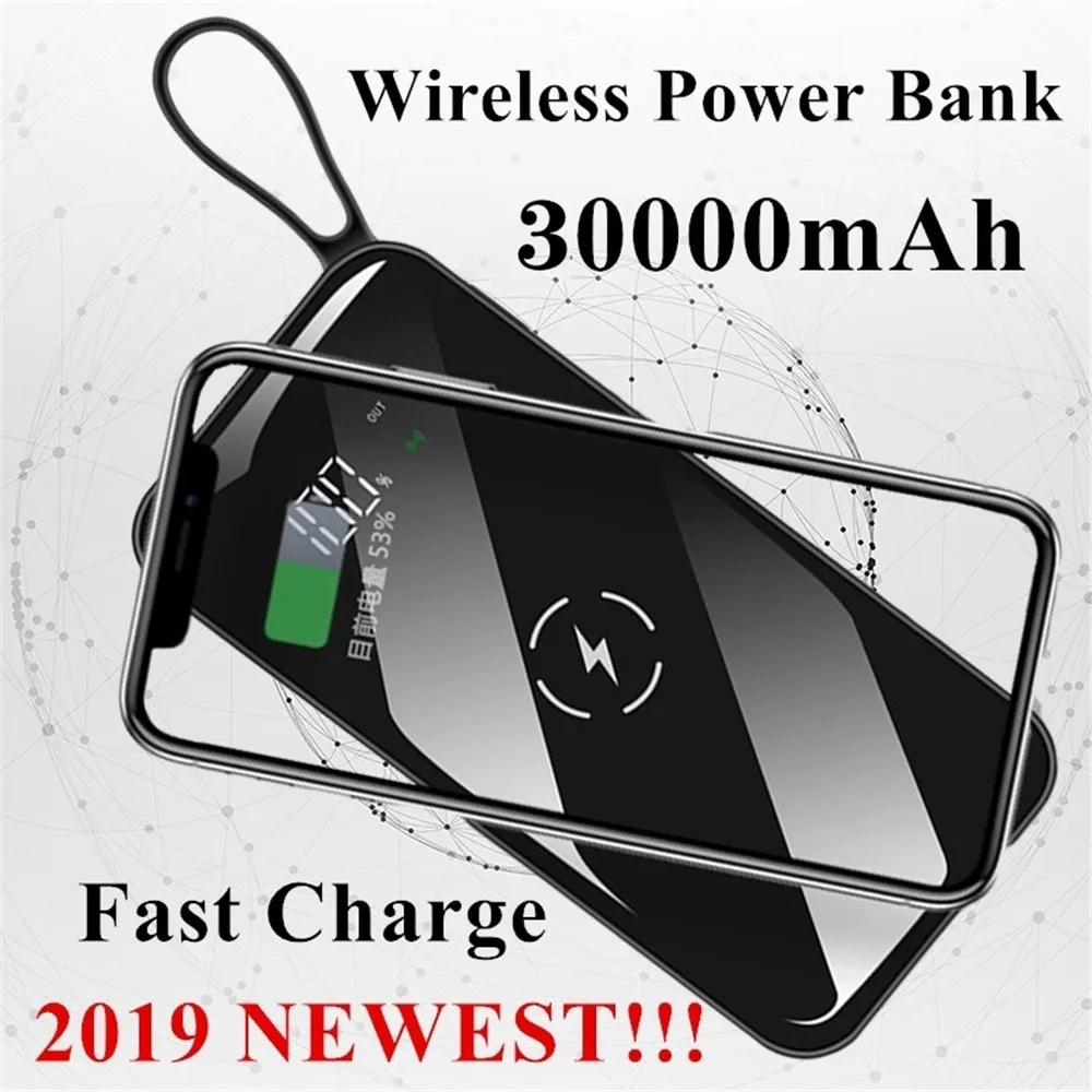 Wireless Power Bank 30000mAh Powerbank External Battery Portable Fast Charger for All Smartphone Charger Bank Waterproof
Wireless Power Bank 30000mAh Powerbank External Battery Portable Fast Charger for All Smartphone Charger Bank Waterproof
