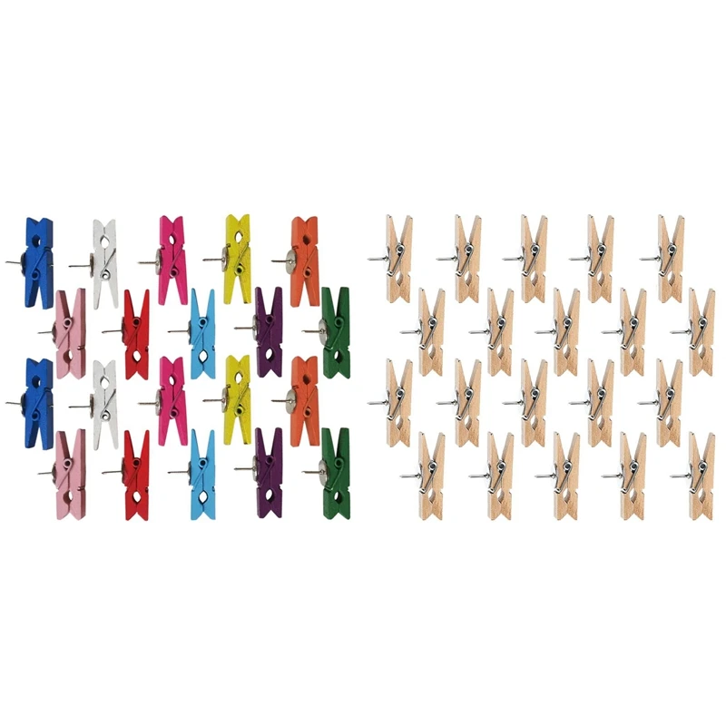 40 Pcs Push Pins with Wooden Clips , Creative Paper Clips with Pins for Cork Boards Notes Photos Wall and Craft for Offices Home
40 Pcs Push Pins with Wooden Clips , Creative Paper Clips with Pins for Cork Boards Notes Photos Wall and Craft for Offices Home