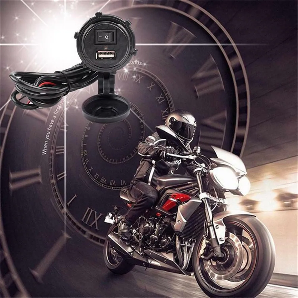 Motorcycle Electric USB Charger with Switch Phone Charger Power Adapter GPS USB Charger Socket - Waterproof 12V/24V to 5V 2A
Motorcycle Electric USB Charger with Switch Phone Charger Power Adapter GPS USB Charger Socket - Waterproof 12V/24V to 5V 2A