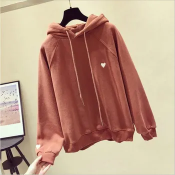 Fall Women Casual Hooded Long Sleeve Hoodies Simple All-Match Heart Print Pullover Flare Sleeve Korean Solid Loose Sweatshirts
Fall Women Casual Hooded Long Sleeve Hoodies Simple All-Match Heart Print Pullover Flare Sleeve Korean Solid Loose Sweatshirts