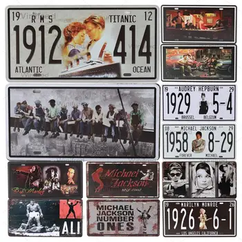 Retro Car License Plate Metal Plaques Tin Sign Wall Bar Pub Garage Cafe Home Decor Wall Pin Up Iron Sign Art Painting 15x30 Cm
Retro Car License Plate Metal Plaques Tin Sign Wall Bar Pub Garage Cafe Home Decor Wall Pin Up Iron Sign Art Painting 15x30 Cm