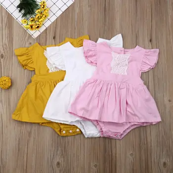 2020 Cotton Lace Cute Newborn Baby Bodysuits Girls Bodycon Dress Jumpsuit Kids Sleeveless Solid Jumpsuit Outfits Set Sunsuit
2020 Cotton Lace Cute Newborn Baby Bodysuits Girls Bodycon Dress Jumpsuit Kids Sleeveless Solid Jumpsuit Outfits Set Sunsuit