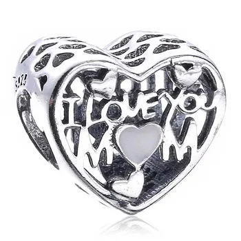Authentic 925 Sterling Silver Bead Charm Vintage Openwork I Love You Mom Beads Fit Pandora Bracelet Bangle DIY Jewelry
Authentic 925 Sterling Silver Bead Charm Vintage Openwork I Love You Mom Beads Fit Pandora Bracelet Bangle DIY Jewelry