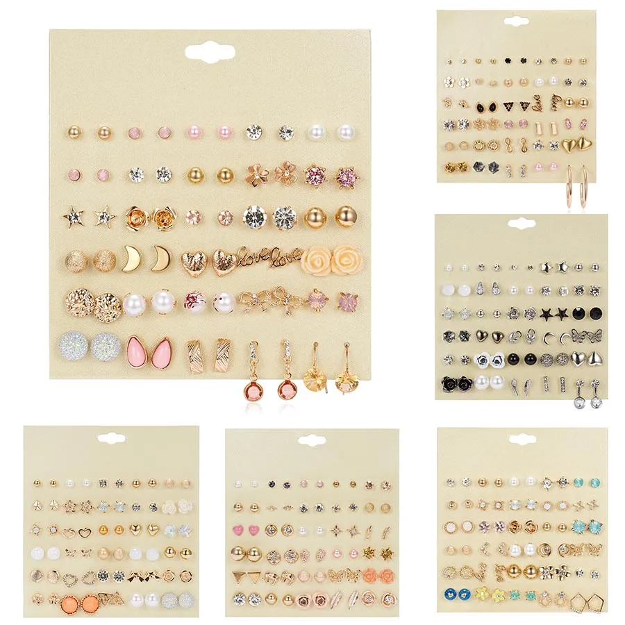 30 Pairs/set Vintage Crystal Small Earrings Mixed Style Flower Butterfly Feather Heart Circle Moon Stars Stud Earrings Sets Gift
30 Pairs/set Vintage Crystal Small Earrings Mixed Style Flower Butterfly Feather Heart Circle Moon Stars Stud Earrings Sets Gift