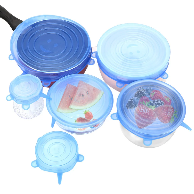 6pcs Reusable Silicon Stretch Lids Universal Lid Silicone Food Wrap Bowl Pot Lid Silicone Cover Pan Cooking Kitchen Accessories
6pcs Reusable Silicon Stretch Lids Universal Lid Silicone Food Wrap Bowl Pot Lid Silicone Cover Pan Cooking Kitchen Accessories