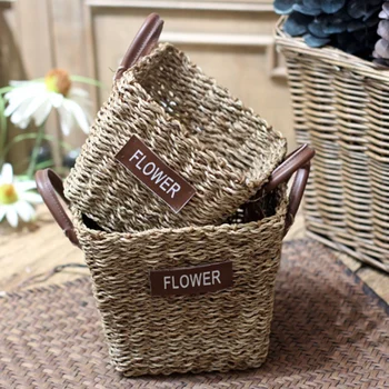 2-Piece Hand-Woven Flower Basket Floral Hemp Rope and Straw Basket Home Storage Basket Storage Basket
2-Piece Hand-Woven Flower Basket Floral Hemp Rope and Straw Basket Home Storage Basket Storage Basket