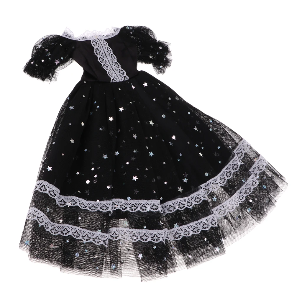 1/3 Sweet Black Short Sleeve Lace Gauzy Dress Skirt for BJD Night Lolita Doll DIY Accessories 1/3 Sweet Black Short Sleeve Lace Gauzy Dress Skirt for BJD Night Lolita Doll DIY Accessories