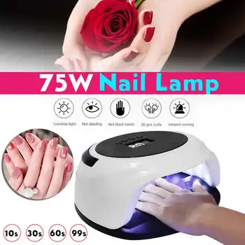 75W LCD Display Nail Dryer 36 LED UV Lamp Timing Large Power Capacity Manicure Smart Infrared Sensor Nail Art Tools US/EU plug
75W LCD Display Nail Dryer 36 LED UV Lamp Timing Large Power Capacity Manicure Smart Infrared Sensor Nail Art Tools US/EU plug