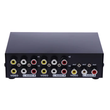 

MT-431AV 4-Way AV Switch RCA Switcher 4 In 1 Out Composite Video L/R Audio Selector 4 Port AV Audio Video RCA 4 Input 1 Output