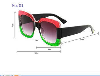 

0102 runway sunglasses tri-color contrast square sunglasses female famous UV400 free delivery