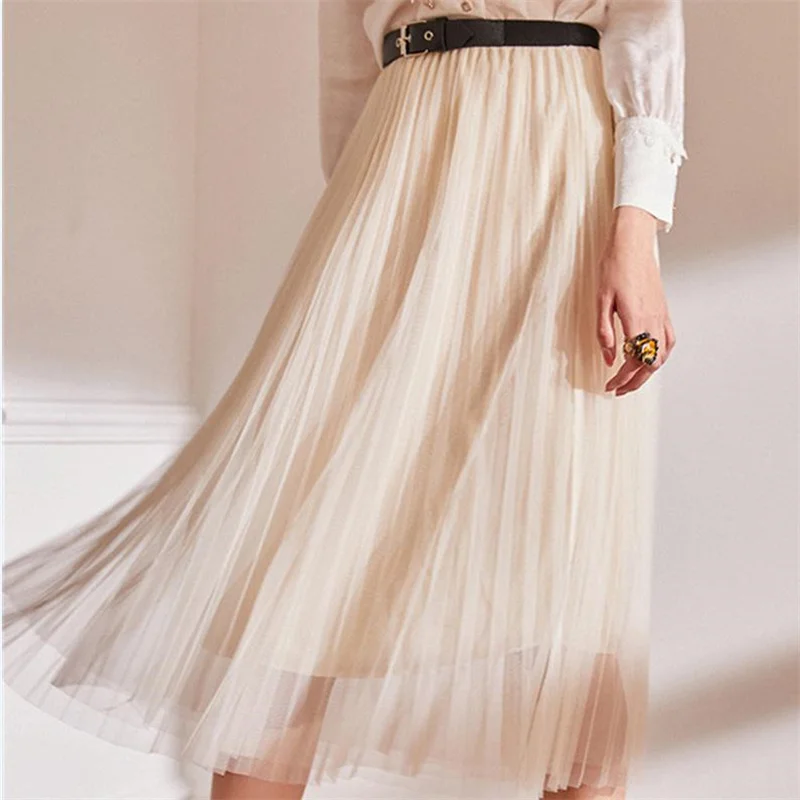 80cm Knee Length Fairy Tulle Skirt Of South Korean Women Dress Spring Summer Rice White Gray Skirt Tall Waist Drape School Women
80cm Knee Length Fairy Tulle Skirt Of South Korean Women Dress Spring Summer Rice White Gray Skirt Tall Waist Drape School Women