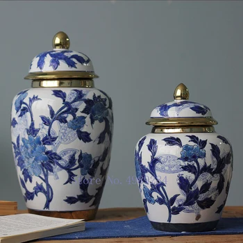 Creative Ceramics Chinese Retro Storage Tank Vase with Cover Crafts Decoration Tea Jar Candy Storage Jar Modern Home Decoration
Creative Ceramics Chinese Retro Storage Tank Vase with Cover Crafts Decoration Tea Jar Candy Storage Jar Modern Home Decoration