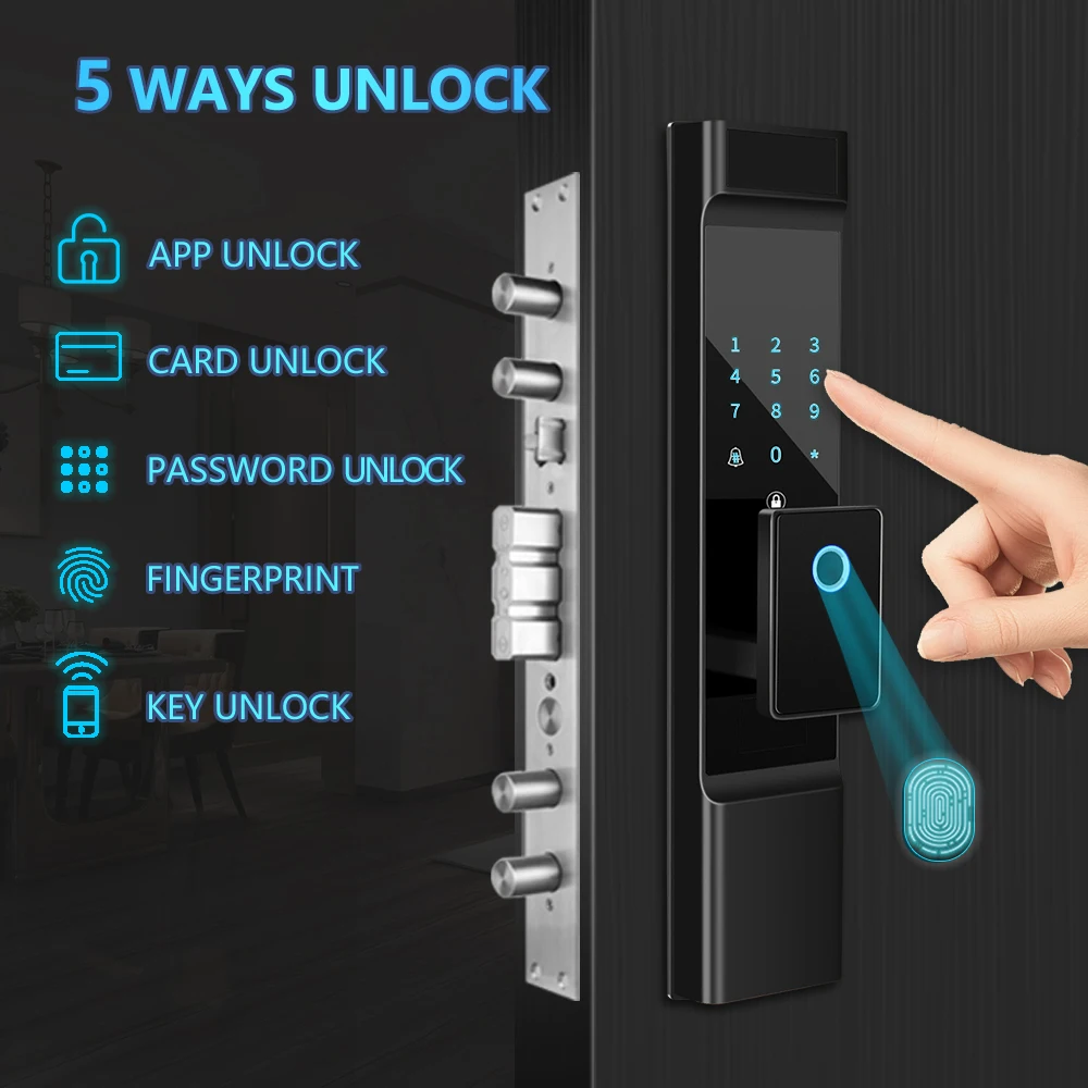 Waterproof Door Lock Fingerprint Lock Password Smart Card Key Electronic Door Lock USB Rechargeable LED Indicator Home Security
Waterproof Door Lock Fingerprint Lock Password Smart Card Key Electronic Door Lock USB Rechargeable LED Indicator Home Security