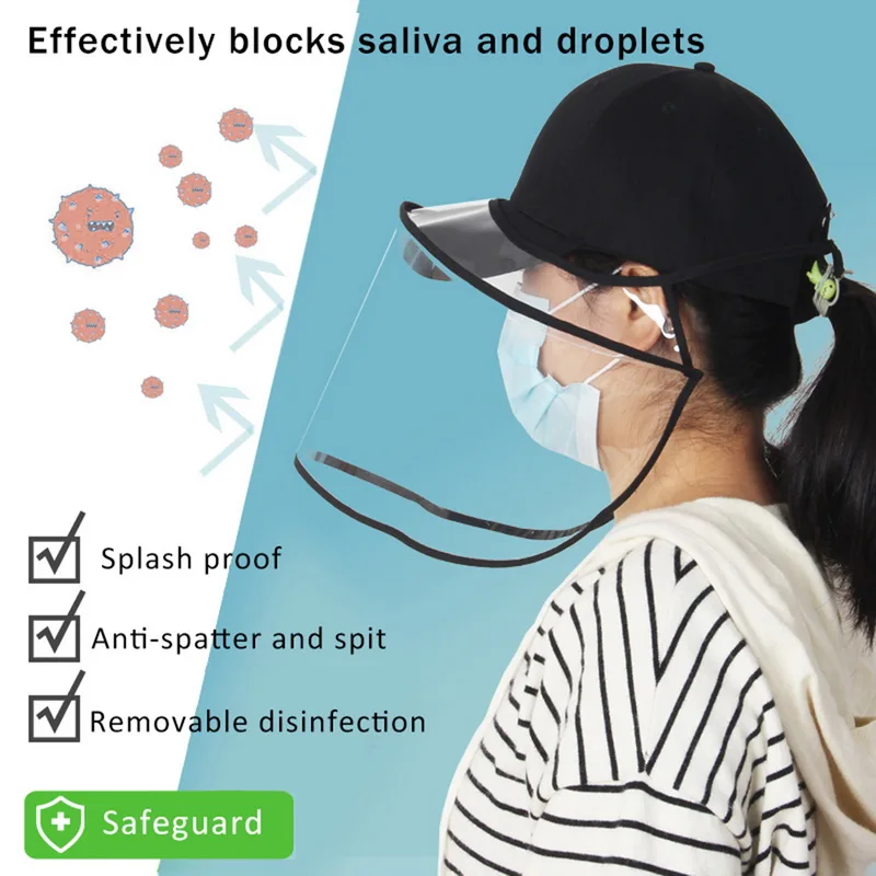 Protective Transparent Mask With Removable Protection Cap Anti-fog virus Coronavirus Saliva Face Masks Windproof Fisherman Hat
Protective Transparent Mask With Removable Protection Cap Anti-fog virus Coronavirus Saliva Face Masks Windproof Fisherman Hat