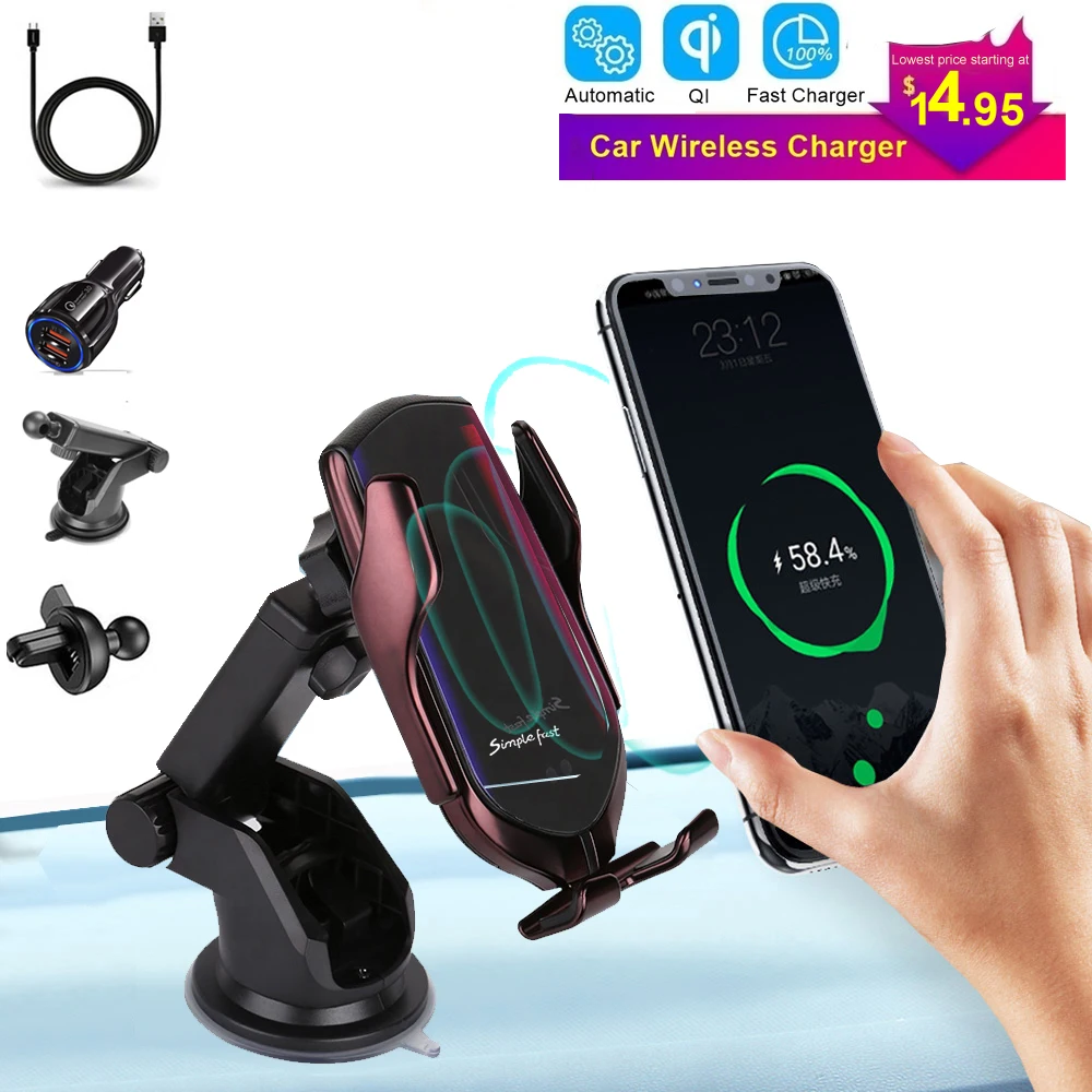 Qi Wireless Car Charger Automatic Clamp 10W Fast Charge Holder forIphone11pro XR XS forHuawei P30Pro Infrared Sensor Phone Mount
Qi Wireless Car Charger Automatic Clamp 10W Fast Charge Holder forIphone11pro XR XS forHuawei P30Pro Infrared Sensor Phone Mount