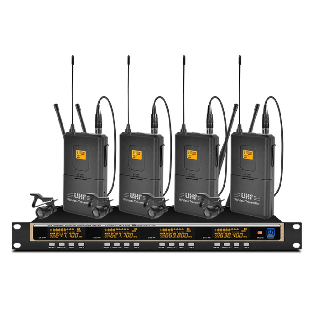 Orban professional UHF wireless microphone system four lavalier microphones for stage performance microphone wireless
Orban professional UHF wireless microphone system four lavalier microphones for stage performance microphone wireless