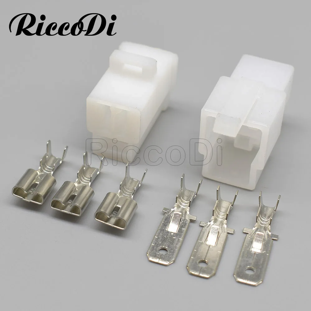 Description Picture 3 of item5/10/50Sets 3Pin 6.3 Type Automotive Wiring Harness Plug Connector With Pins 6120-2033 6110-4533