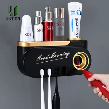 UNTIOR Wall Mounted Toothbrush Holder Multi Automatic Toothpaste Squeezer Dispenser Makeup Storage Rack Bathroom Accessories Set
UNTIOR Wall Mounted Toothbrush Holder Multi Automatic Toothpaste Squeezer Dispenser Makeup Storage Rack Bathroom Accessories Set