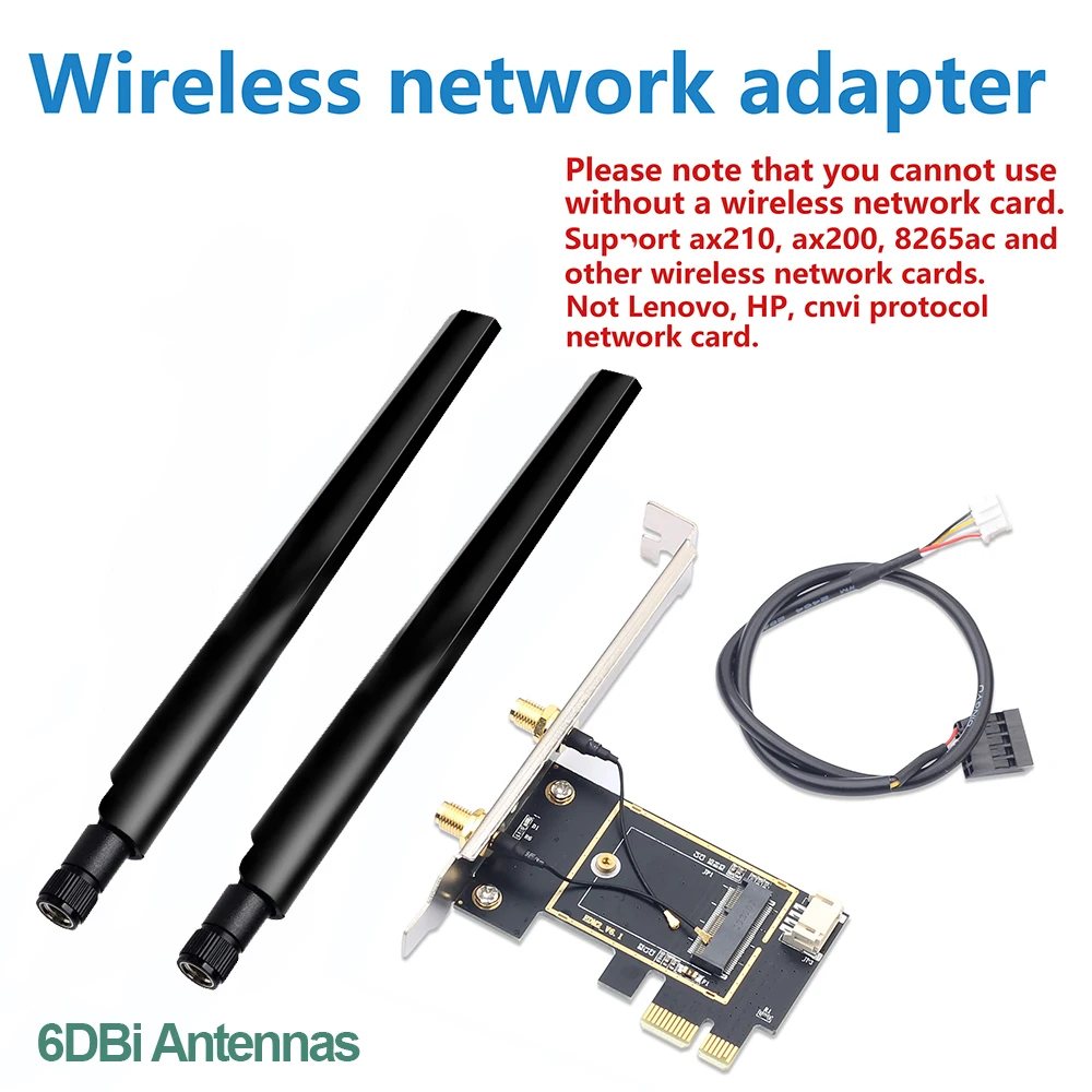 PCIE Adapter M.2 To PCI Express Wireless Converter NGFF WiFi Bluetooth Card For Intel AX210 AX200 9260 8265 8260 | Компьютеры и офис