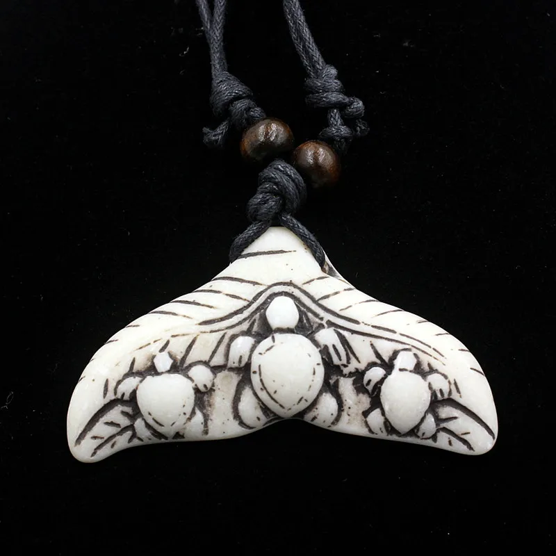 Фото Ожерелье унисекс с подвеской в этническом стиле черепахи хвост акулы/Кита