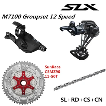 SHIMANO SLX M7100 Groupset MTB Mountain Bike 1x12-Speed 11-50T M7100 Shifter Rear Derailleur CSMZ90 cassette M7100 Chain Link
SHIMANO SLX M7100 Groupset MTB Mountain Bike 1x12-Speed 11-50T M7100 Shifter Rear Derailleur CSMZ90 cassette M7100 Chain Link