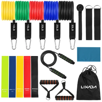 Lixada 18pcs Workout Resistance Bands Set with 5 Exercise Tube Bands Loop Bands Cushioned Handles Jump Rope Door Anchor Ankle
Lixada 18pcs Workout Resistance Bands Set with 5 Exercise Tube Bands Loop Bands Cushioned Handles Jump Rope Door Anchor Ankle