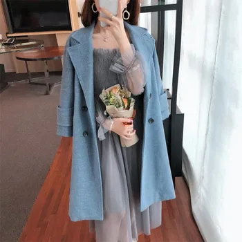 Women Fashion Thick Wool Blend Coat Casual Autumn Winter Elegant Overcoat 2019 New Long Sleeve Turn-down Collar Outwear Jacket 
Women Fashion Thick Wool Blend Coat Casual Autumn Winter Elegant Overcoat 2019 New Long Sleeve Turn-down Collar Outwear Jacket