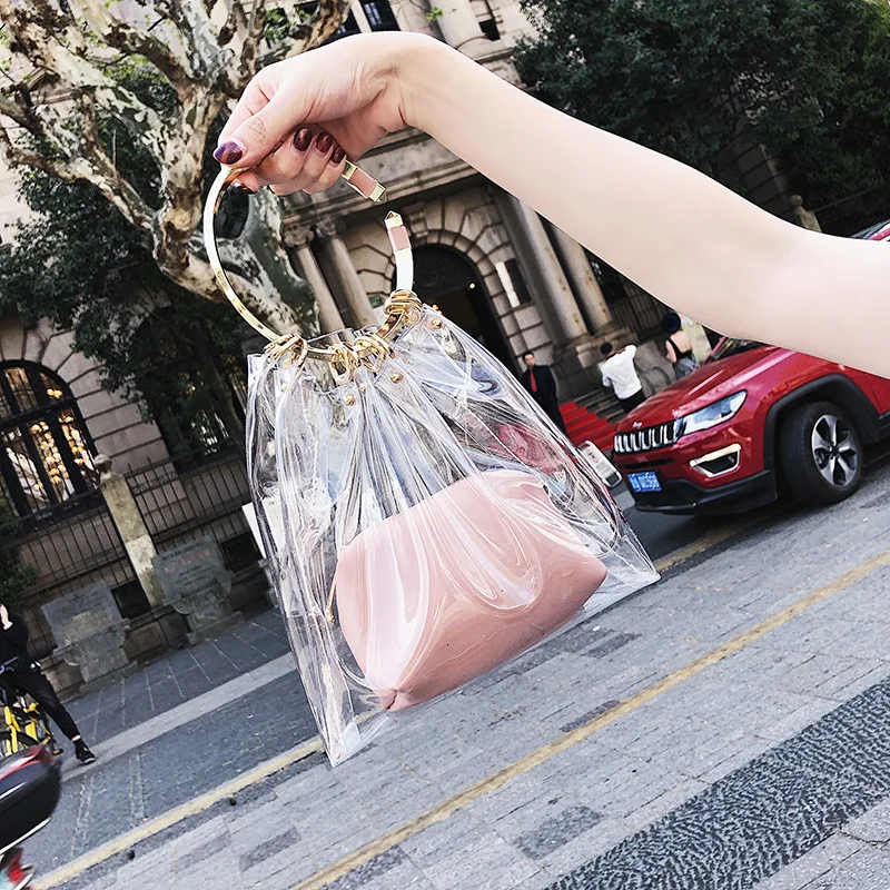 round iron ring Korean version is equipped with single-shoulder inclined carrying bag with transparent bag female
round iron ring Korean version is equipped with single-shoulder inclined carrying bag with transparent bag female