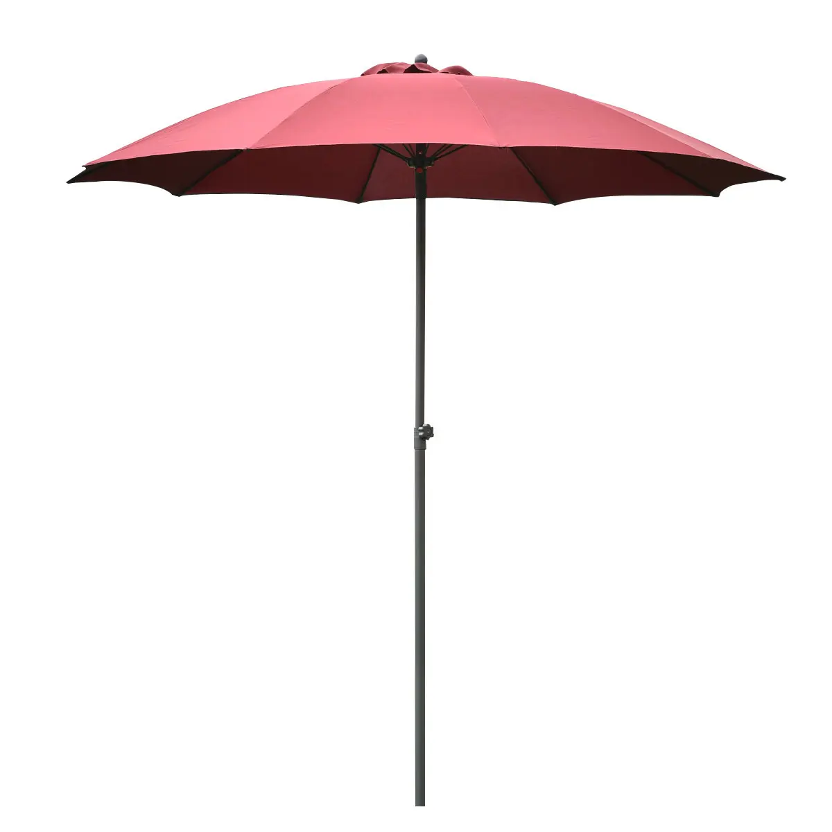 Costway 8.2Ft Height Adjustable Outdoor Patio Umbrella Market Sun Shade Beech Burgundy
