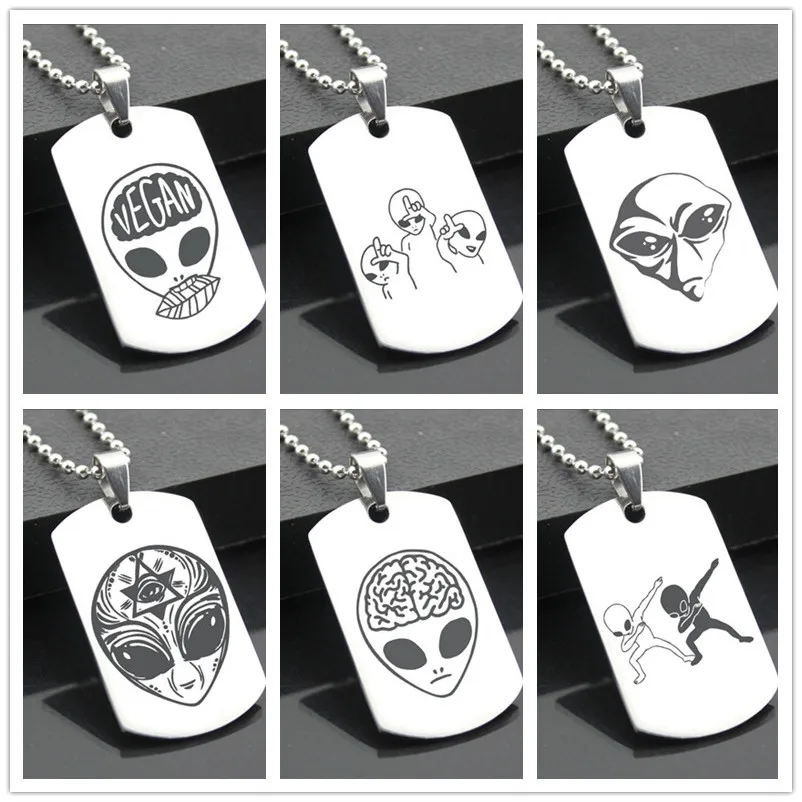 ET Alien Martian WXR01 Classic Stainless Steel Fashion Keychain Engraving Tags steel army card pendant for necklace
ET Alien Martian WXR01 Classic Stainless Steel Fashion Keychain Engraving Tags steel army card pendant for necklace