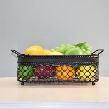 Fruit Storage Basket Wrought Iron Metal Draining Fruit Basket Iron Snack Storage Basket Desktop Display Tray For Vegetable Bread
Fruit Storage Basket Wrought Iron Metal Draining Fruit Basket Iron Snack Storage Basket Desktop Display Tray For Vegetable Bread