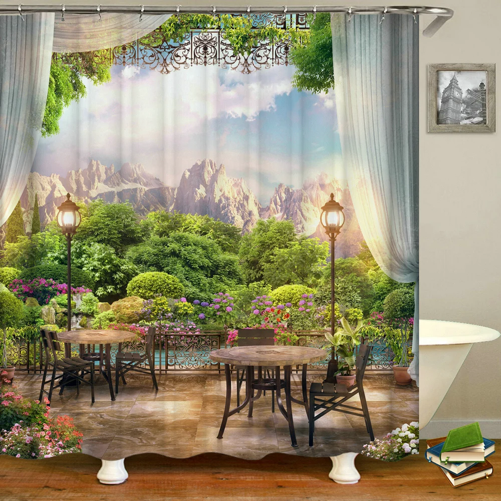 Rural Idyllic Flowers European Garden Shower Curtain Bathroom Waterproof 3d Printed Bath Curtains with 10 Hooks Polyester Cloth Rural Idyllic Flowers European Garden Shower Curtain Bathroom Waterproof 3d Printed Bath Curtains with 10 Hooks Polyester Cloth